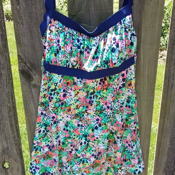 Rose Marie Reid Other - Rose Marie Reid Swimsuit One Piece Modest Print Size 12 Multicolor Padded